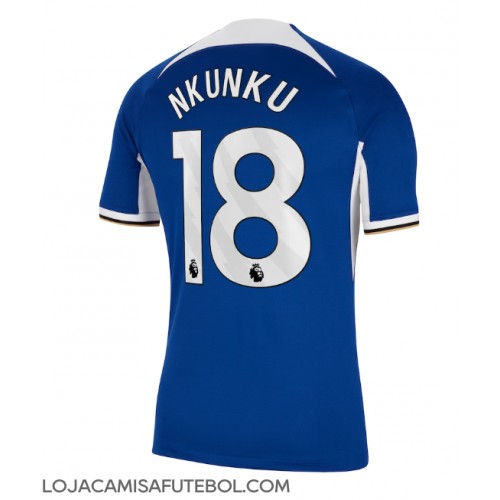 Camisa de Futebol Chelsea Christopher Nkunku #18 Equipamento Principal 2023-24 Manga Curta